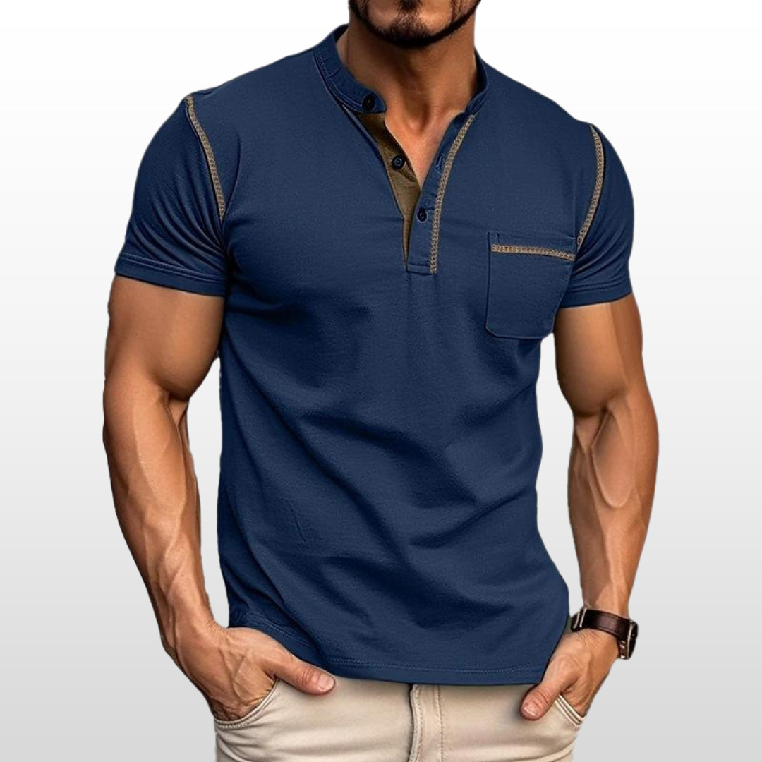 Ethan – Colorblock Henley Tee