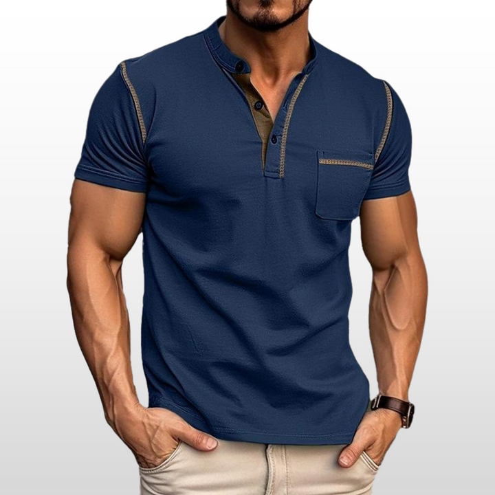 Ethan – Colorblock Henley Tee