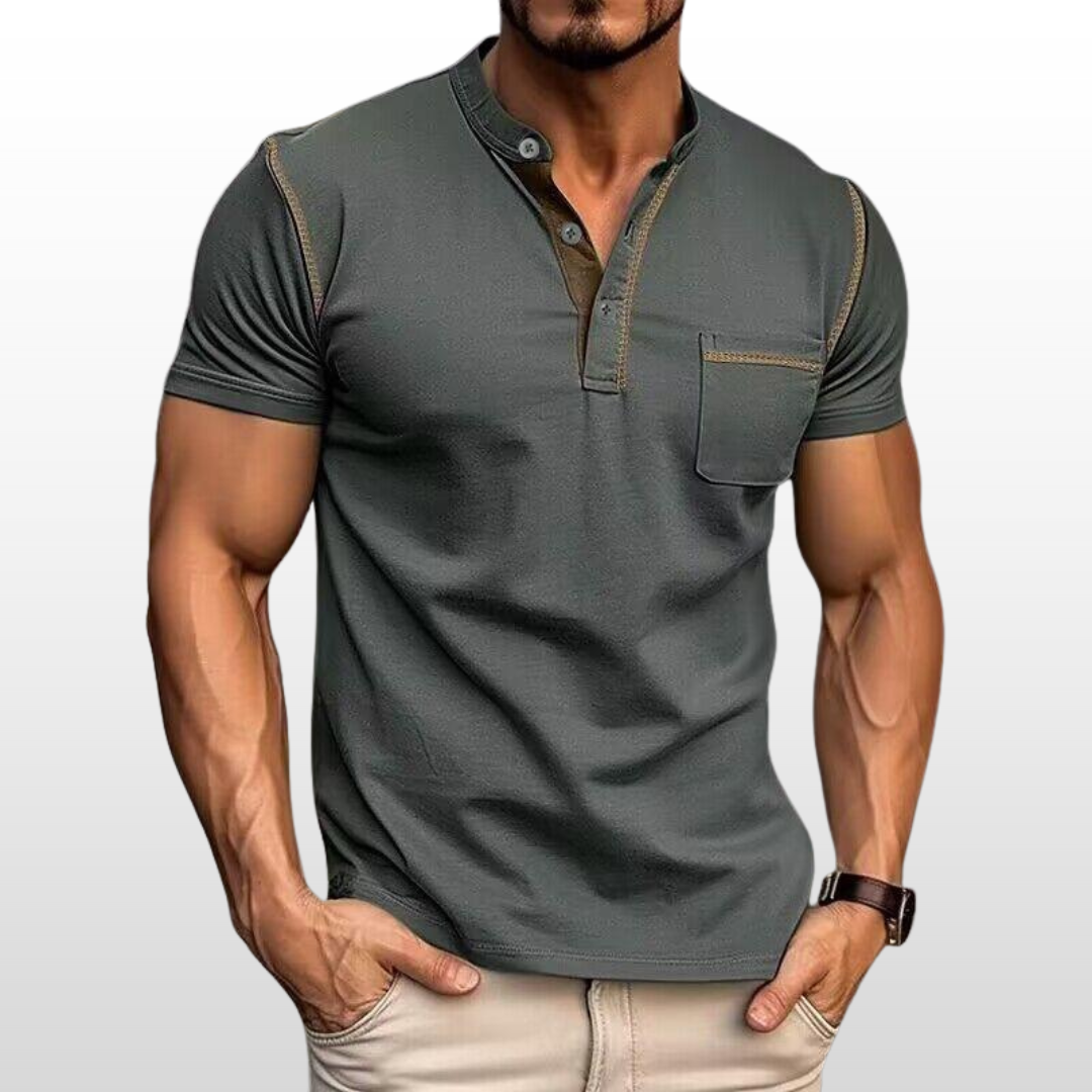 Ethan – Colorblock Henley Tee