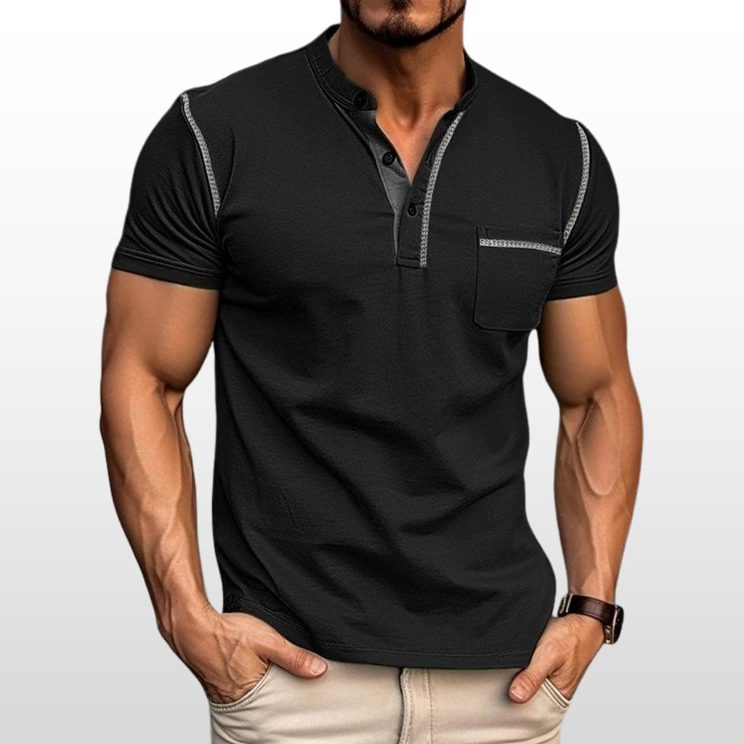 Ethan – Colorblock Henley Tee