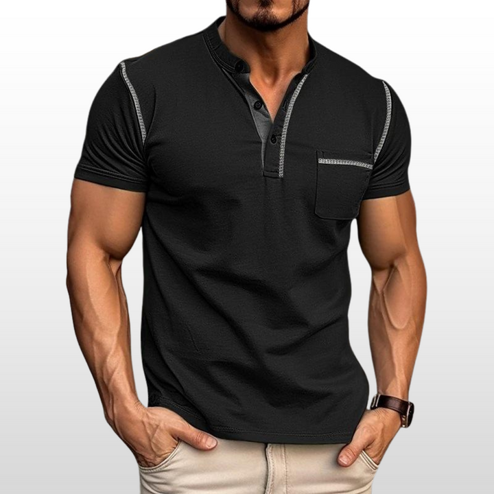 Ethan – Colorblock Henley Tee