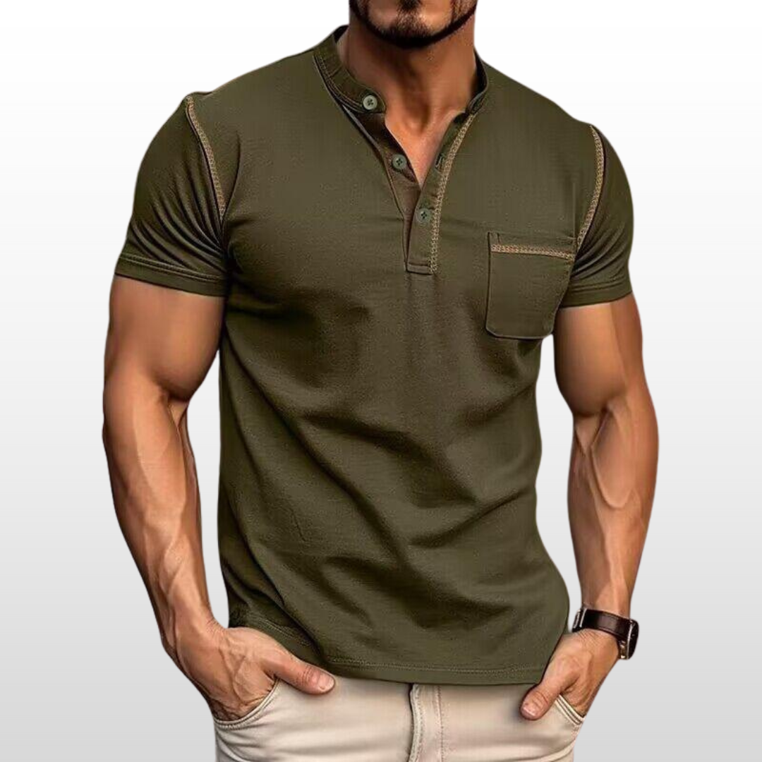 Ethan – Colorblock Henley Tee