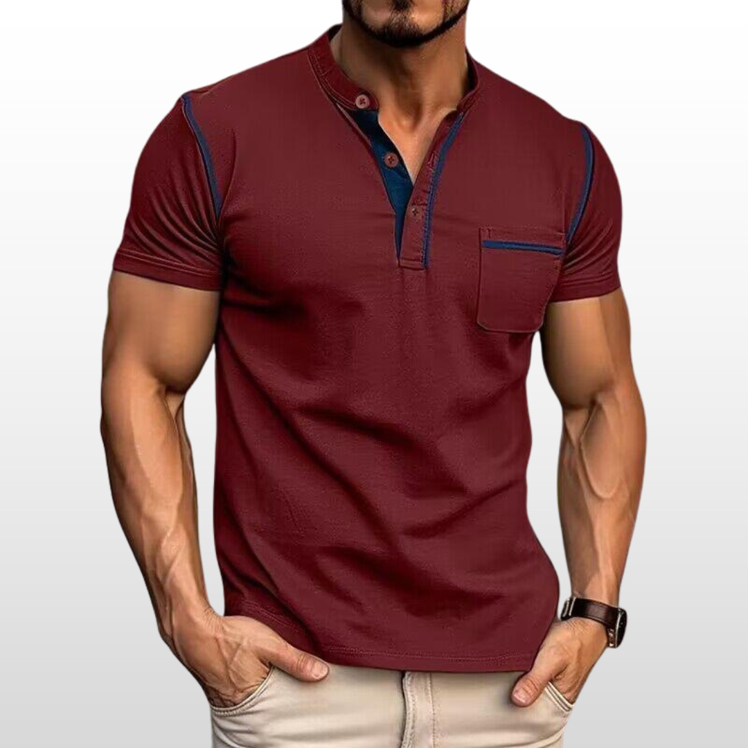 Ethan – Colorblock Henley Tee