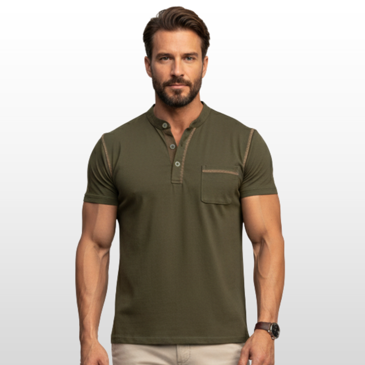 Ethan – Colorblock Henley Tee