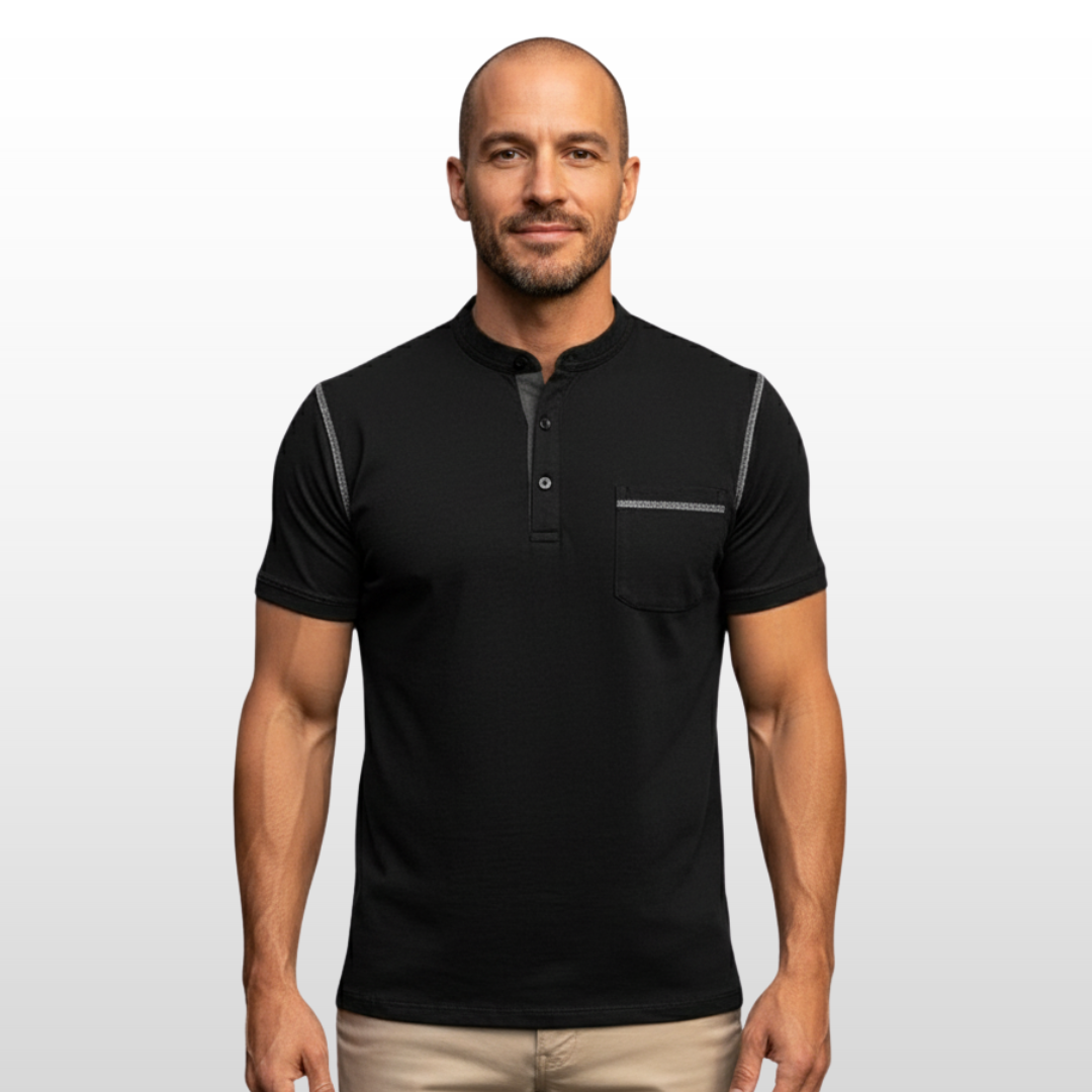 Ethan – Colorblock Henley Tee