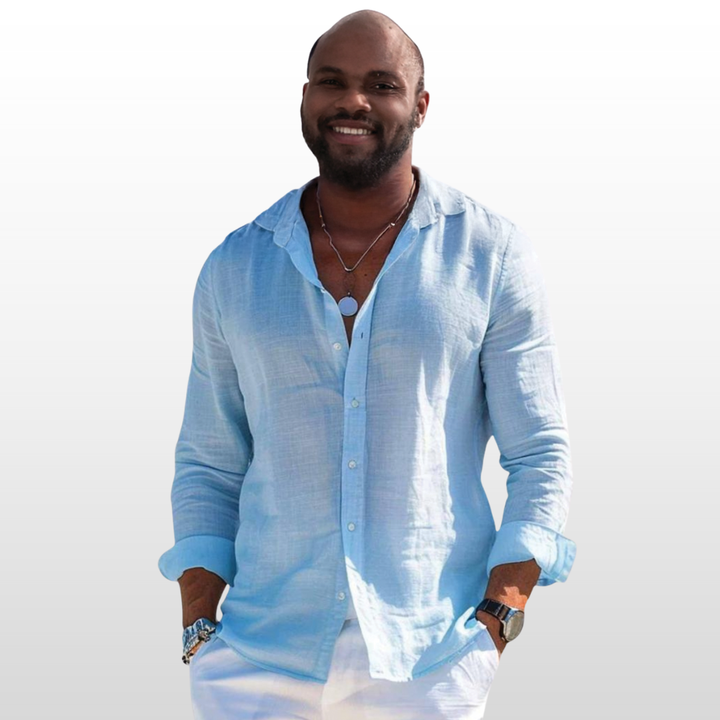 Caleb – Cotton Linen Lapel Shirt