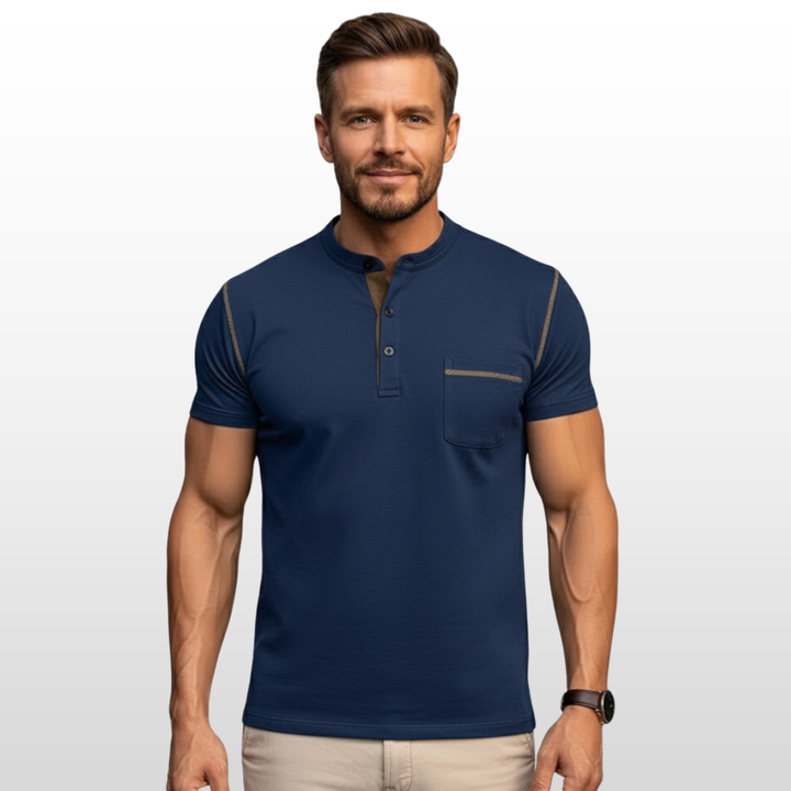 Ethan – Colorblock Henley Tee