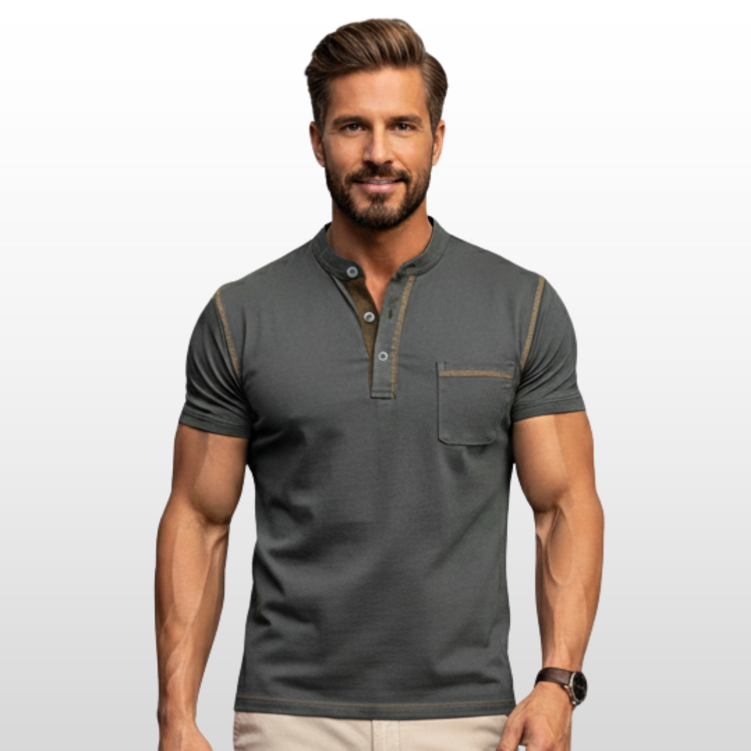 Ethan – Colorblock Henley Tee