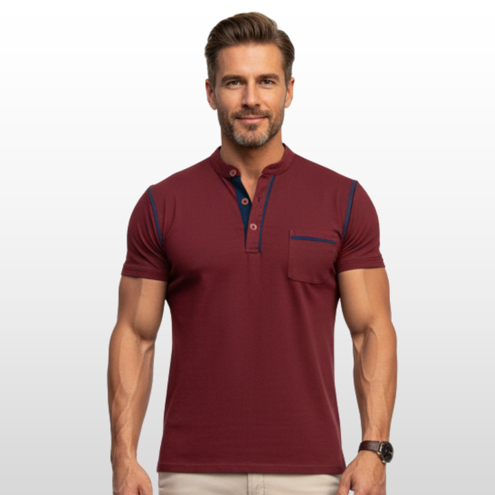 Ethan – Colorblock Henley Tee