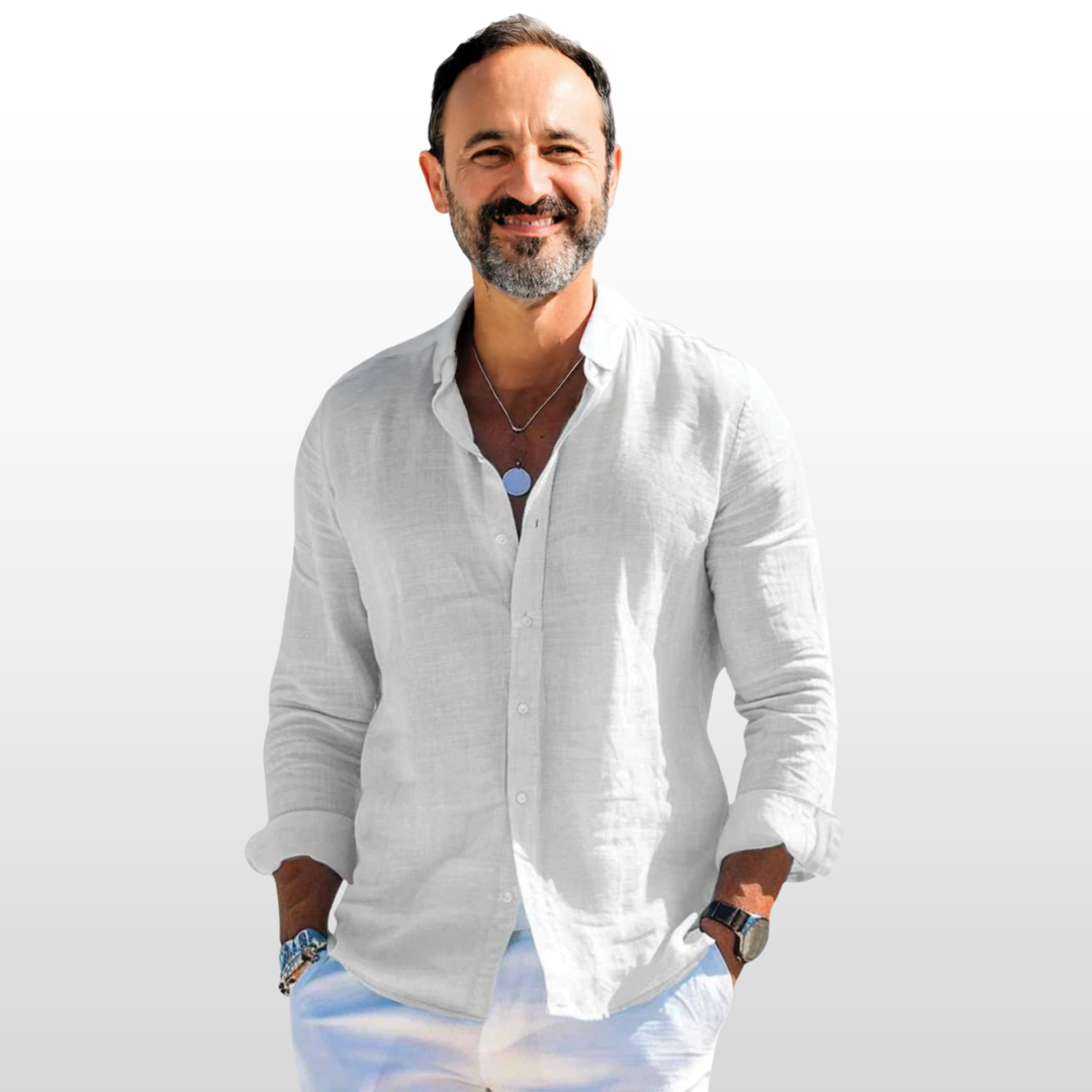 Caleb – Cotton Linen Lapel Shirt