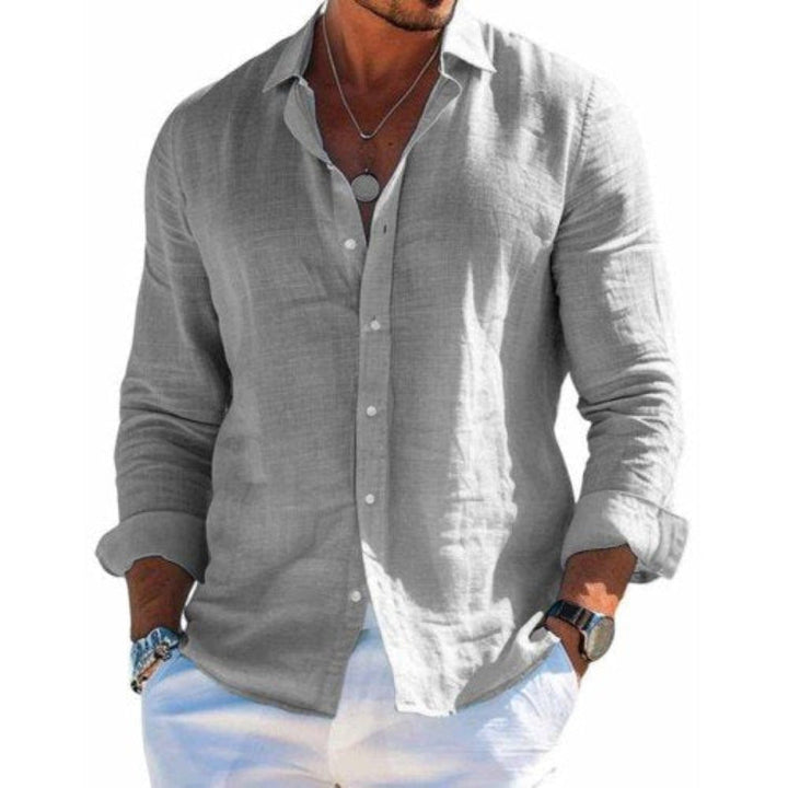 Caleb – Cotton Linen Lapel Shirt