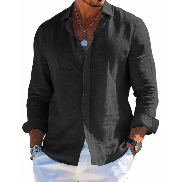 Caleb – Cotton Linen Lapel Shirt