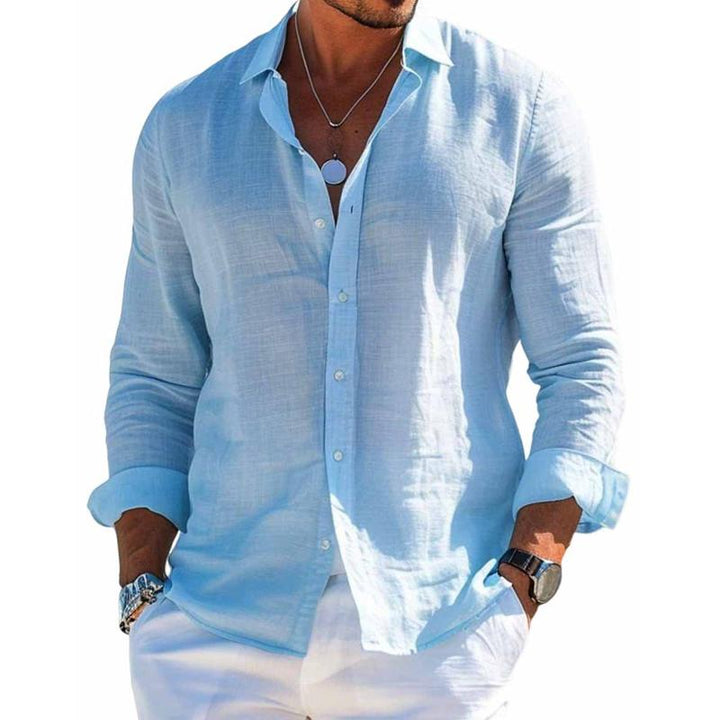 Caleb – Cotton Linen Lapel Shirt